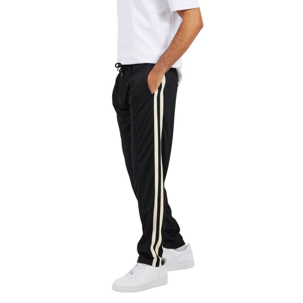 Brave Soul Mens Side Stripe Wide Leg Sweatpants / Jet Black